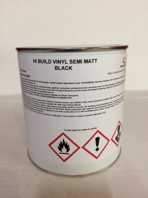 1Ltr High Build Vinyl Satin Black
